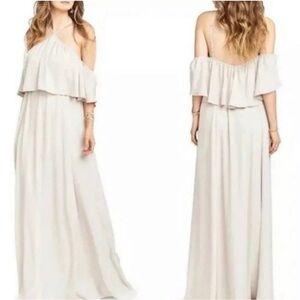 Show Me Your Mumu Cream Halter Off-Shoulder Maxi Dress – Ethereal & Romantic NWT